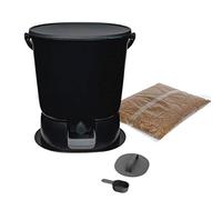 Spreco alimentare Secchio for compost Sistema di compostaggio interno Secchi da cucina con rubinetto e coperchio ermetico(Nero)