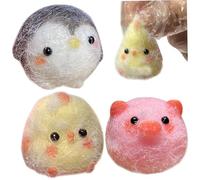 Spremere giocattolo 3 pezzi di pulcino, piggy e pinguino di decompressione giocattoli silicone simpatici giocattoli di ansia portatile e sollievo dallo stress giocattolo per adulti, stress dei bambin