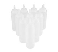 Spremere le Bottiglie di Condimento 240ml 10 Pezzi / Set Dispenser di Condimenti di Plastica per Condire l'Olio Aceto di Crema(White)