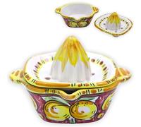 Spremi Agrumi Ceramica Caltagirone, L 13 x 9 h cm ca. (1Unità) Varie opzioni Colore, Decoro Casuale - Bordeaux