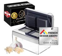 Spremiaglio in acciaio inox, mini tritatutto e affettatrice super sottile, 2 in 1, inodore, con contenitore, lavabile in lavastoviglie, tritacarne di alta qualità