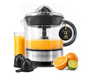 SPREMIAGRUMI BOSTONTECH MasterJuicer, 700 ml, 40 W700 ml40 W, Potenza 40 W, Recipiente succo da 700 ml, in Plastica, Trasparente, Nero, Argento