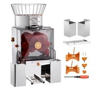 Spremiagrumi Commerciale 120W Estrattore di Succo con Alimentazione Automatica in Acciaio Inossidabile con Scatola Filtro Estraibile Coperchio in PC 2 Secchi Raccolta Buccia for 25 Arance al Minuto