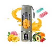 Spremiagrumi con display digitale, frullatore portatile da 450 ml, mini frullatore elettrico con 12 lame in acciaio inossidabile, 3 velocità, display LED intelligente for casa/viaggio(Green)