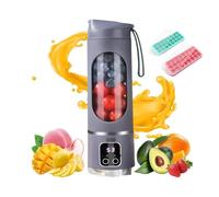 Spremiagrumi con display digitale, frullatore portatile da 450 ml, mini frullatore elettrico con 12 lame in acciaio inossidabile, 3 velocità, display LED intelligente for casa/viaggio(Purple)