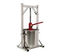 Spremiagrumi da 22 l, 304 alimenti di sicurezza in acciaio inox, pressa da 150 kg, spremiagrumi manuale, doppio fusti in acciaio inox con filtro per vino, utilizzabile per vino, succhi di frutta