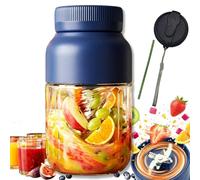 Spremiagrumi elettrico, 1300 ml, ricaricabile tramite USB, portatile, con doppio coperchio, per frutta e verdura intera, ideale per frullati e succhi
