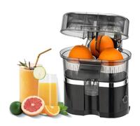 Spremiagrumi Elettrico, 400Ml Portatile a Doppia Testa con Pressa a Freddo e Tagliafrutta Integrato, Design Smontabile Facile da Pulire per Arance, Limoni black