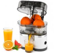 Spremiagrumi Elettrico a Doppia Testa per Arance, Spremiagrumi Elettrico Automatico a Un Tocco per Limoni con Taglierina Integrata, Motore da 18000 Giri/min, Facile da Pulire, per Arance, Limon white