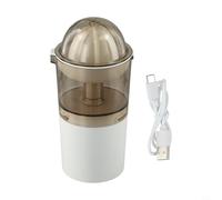 Spremiagrumi elettrico con doppio cono per arance e limoni, estrattore silenzioso in acciaio inossidabile, macchina wireless ricaricabile USB, grande capacità bianca
