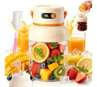 Spremiagrumi elettrico portatile con zero problemi, frullatore personale per frullati e frullati, senza fili, portatile, multifunzionale, con cannuccia e due coperchi per palestra (1200 ml)