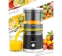 Spremiagrumi Elettrico Ricaricabile - Macchina per Succo di Agrumi con USB e Portatile, Funzione Antigoccia per Arance, Limoni, Pompelmi, Include Spazzola per la Pulizia (Nero)