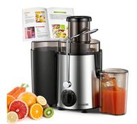 Spremiagrumi, Estrattore centrifugo FOHERE con ampio scivolo da 3" per frutta e verdura intera, facile da pulire, controllo a 3 velocità, spazzola per la pulizia e ricetta inclusa, NERO Spremiagrumi f