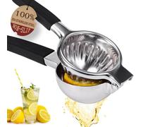 Spremiagrumi extra large in acciaio inox, facile da spremere e spremere e spremere il limone manuale con manico in silicone antiscivolo, spremiagrumi ergonomico e spremiagrumi per piccole arance, lime