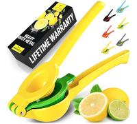Spremiagrumi in metallo 2 in 1 - Robusto spremiagrumi manuale ad estrazione massima ottiene fino all'ultima goccia - facile da pulire manuale spremiagrumi - facile da usare