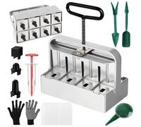 Spremiagrumi manuale, 8 Cell 2 in Manual Soil Block Maker, strumenti per piante bloccanti del terreno, 8 griglie, blocco del terreno con set di attrezzi per la coltivazione di piante