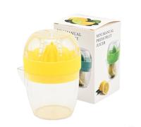 Spremiagrumi manuale con beccuccio trasparente per spremere a mano limone e frutta arancia con design facile da pulire e protezione dal trabocco del succo (giallo)