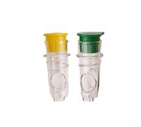 Spremiagrumi manuale con tappo a vite con separatore di polpa integrato, design compatto e leggero, realizzato in plastica per spremere efficacemente gli agrumi (verde e giallo)