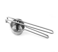 Spremiagrumi manuale in acciaio inossidabile 304 e schiacciapatate, resistente, con fori a rete fine, strumento da cucina facile da pulire, per limoni e patate, argento