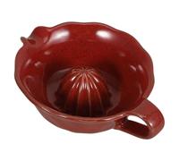 Spremiagrumi Manuale in Ceramica Rosso 200ml con Manico | Beccuccio per Versare, Superficie Liscia, Compatto e Leggero, per Arance e Agrumi, 17x13x5, 5cm