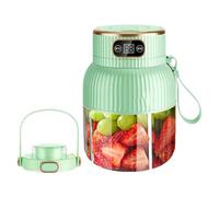 Spremiagrumi portatile multifunzione da 600 ml con display digitale, frullatore portatile per frullati in viaggio, frullatore per succo ricaricabile USB, singola + doppio coperchio