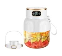 Spremiagrumi portatile multifunzione da 600 ml con display digitale, frullatore portatile per frullati in viaggio, frullatore per succo ricaricabile USB, singola + doppio coperchio