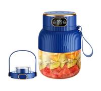 Spremiagrumi portatile multifunzione da 600 ml con display digitale, frullatore portatile per frullati in viaggio, frullatore per succo ricaricabile USB, singola + doppio coperchio