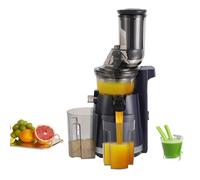 Spremiagrumi Slow Juicer con alloggiamento da 82 mm e motore da 250 W, spremiagrumi elettrico per frutta e verdura, capacità 800 ml, con 2 tazze, facile da pulire, alta resa del succo