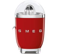 Smeg, Spremiagrumi Elettrico CJF11RDEU, Spremitura a Pressione Manuale, Beccuccio Antigoccia e Cono Universale, Base Antiscivolo, Avvolgicavo Integrato, 70W, Rosso