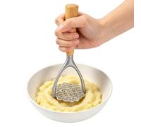 Spremiapatate per patate | Manico in legno doppio strumento da cucina | Spremiagrumi Verdure | Per Avocado Fagioli Frutta Tenera E Verdure Cottura Giornaliera Casa Sala