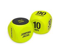 SPRI Esercise Dice (6-Sided) - Game for Group Fitness & Exercise Classes - Includes Push Ups, Squat, Lunges, Jumping Jacks, Crunches & Wildcard (Includes Carrying Bag)