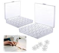 Sprießen 50 Pezzi Bobine Macchina da Cucire,Bobine per Macchina da Cucire Necchi,Trasparente Plastica Rocchetti,per Macchina Brother Singer Babylock Kenmore Janome Elna