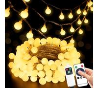 Sprifityy Catena luminosa per esterni, 27 m, 200 LED, a batteria, con timer e 8 modalità, IP42, impermeabile, ideale per stanze, illuminazione da giardino, feste, terrazze, balconi
