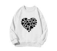 Spring and Autumn New Fashionable Cute Print Comfortable Version of The Girls Print - Felpa da donna, bianco, 8-9 Jahre