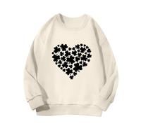 Spring and Autumn New Fashionable Cute Print Comfortable Version of The Girls Print - Felpa da donna, beige., 10-11 Jahre