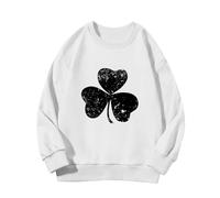 Spring and Autumn New Fashionable Cute Print Comfortable Version of The Girls Print, Felpa da pallavolo, da ragazza, bianco, 12-13 Jahre