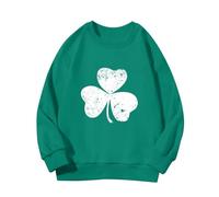 Spring and Autumn New Fashionable Cute Print Comfortable Version of The Girls Print, Felpa da pallavolo, da ragazza, verde, 3-4 Jahre