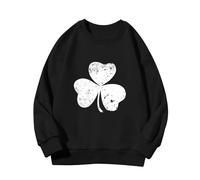 Spring and Autumn New Fashionable Cute Print Comfortable Version of The Girls Print, Felpa da pallavolo, da ragazza, Nero , 3-4 Jahre