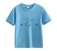 Spring and Autumn New Fashionable Cute Print Comfortable Version of The Girls Printed T Shirt Baby 1 anno, Celeste., 12-13 Jahre