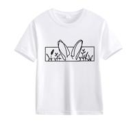 Spring and Autumn New Fashionable Cute Print Comfortable Version of The Girls Printed T Shirt Baby 1 anno, bianco, 12-13 Jahre