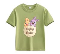 Spring and Autumn New Fashionable Cute Print Comfortable Version of The Girls Printed T Shirt Blusa Girl Baby, verde, 6-7 Jahre
