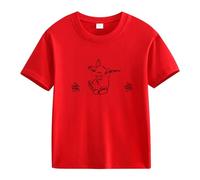 Spring and Autumn New Fashionable Cute Print Comfortable Version of The Girls Printed T Shirt S Shirt Girl 74, Colore: rosso, 8-9 Jahre