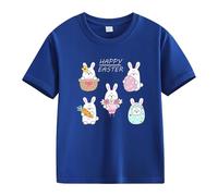 Spring and Autumn New Fashionable Cute Print Comfortable Version of The Girls Printed T Shirt Shirt Baby Girl Red, Blu scuro, 12-13 Jahre