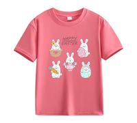 Spring and Autumn New Fashionable Cute Print Comfortable Version of The Girls Printed T Shirt Shirt Baby Girl Red, Colore: rosa., 3-4 Anni