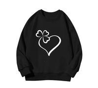 Spring and Autumn New Fashionable Cute Print Comfortable Version of The Girls Stamped Sweatshirt pagliaccetto bambino neonato, Nero , 12-13 Jahre