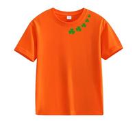 Spring and Autumn New Fashionable Cute Print Comfortable Version of The Girls Stamped T Shirt Girl Baby T Shirt, Colore: arancione., 10-11Years