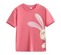 Spring and Autumn New Fashionable Cute Print Comfortable Version of The Girls Stamped T Shirt S Girl T Shirt, Colore: rosa., 10-11Years