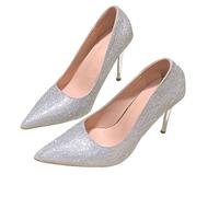 Spring And Autumn Sequin High Heels Women Pointed Toe Shallow Mouth Stiletto Sexy Sparkling Single Shoes(35)
