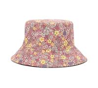 Spring And Summer Small Printed Hat Flower Double-sided Men's Wild Pot(Pink)
