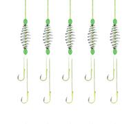 Spring Bait Cage Trap Fishing Hook Set - 5 Pcs 8# Offset, Dropshot, and Boilie Hooks for Carp Fishing